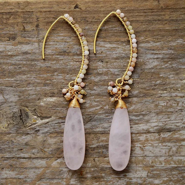 Elegante Amazonit- und Gold-Ohrringe